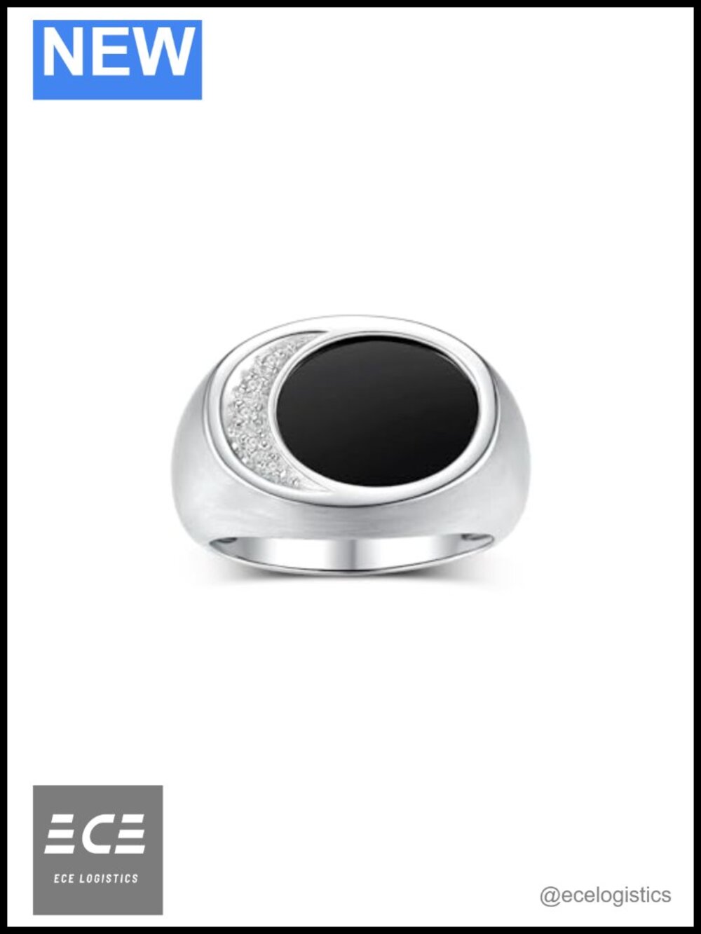Sterling Silver 925 Designer Ring with Diamonds, Onyx, Quartz, Tiger Eye, Opal